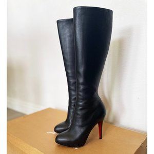 Christian Louboutin - black calf knee high boots - 36
